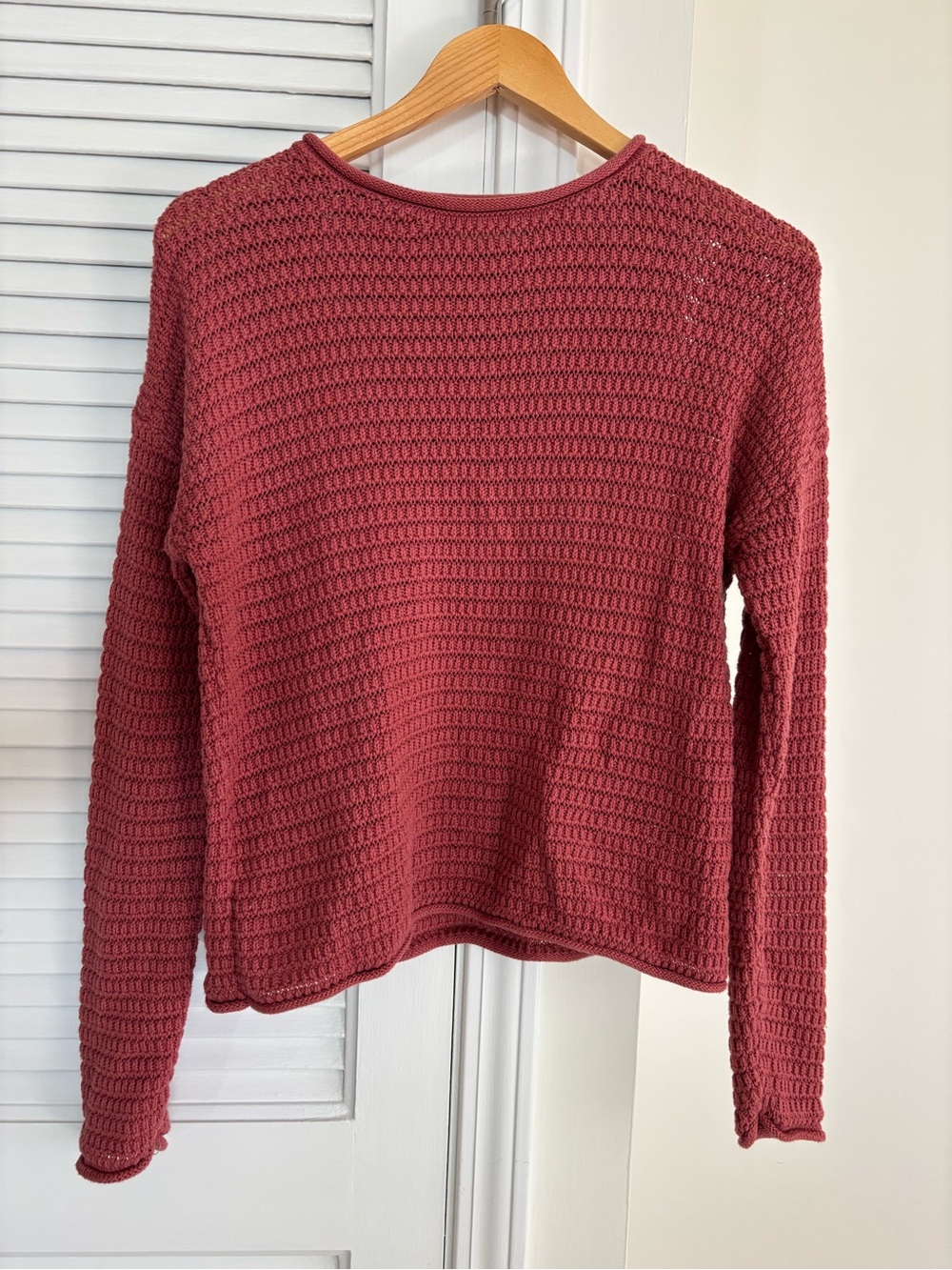 Universal Thread Waffle Knit Crew Sweater in Dusty Rose